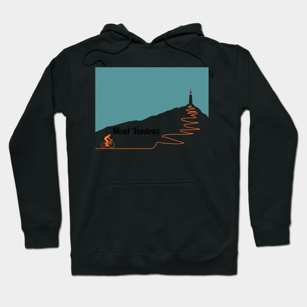 Mont Ventoux Cycling Artwork Hoodie by anothercyclist